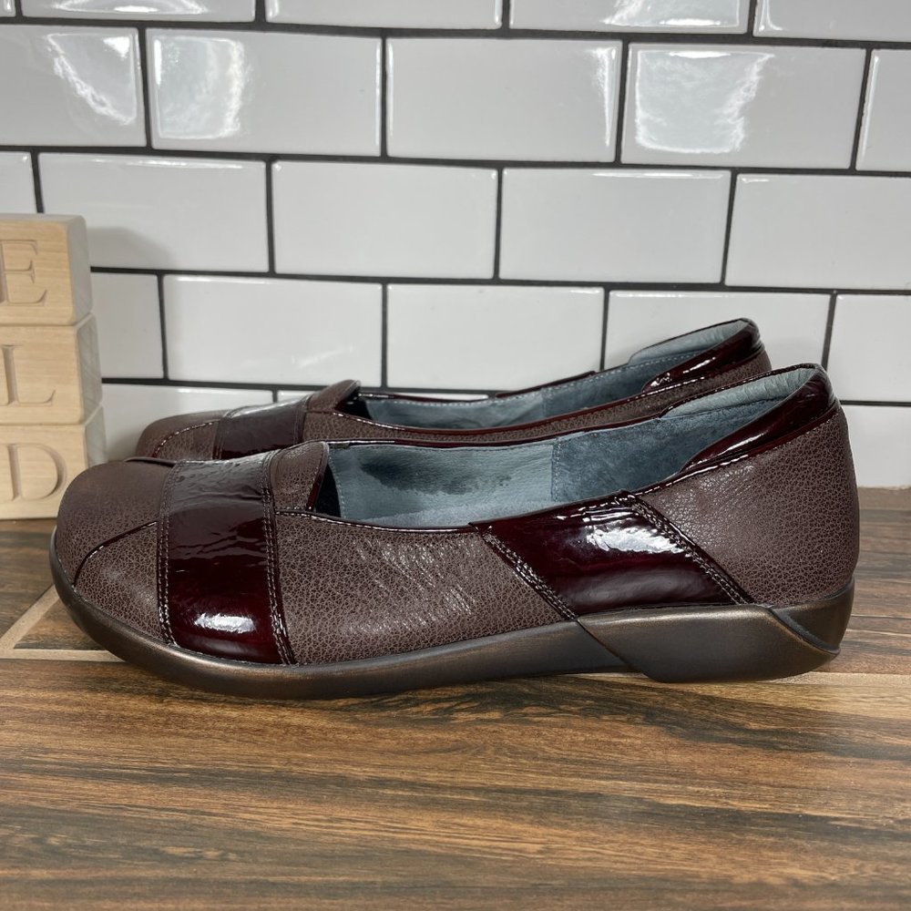 Naot Architect Womens Size 7 Shoes Brown Leather Slip On Comfort Wedge Loafers